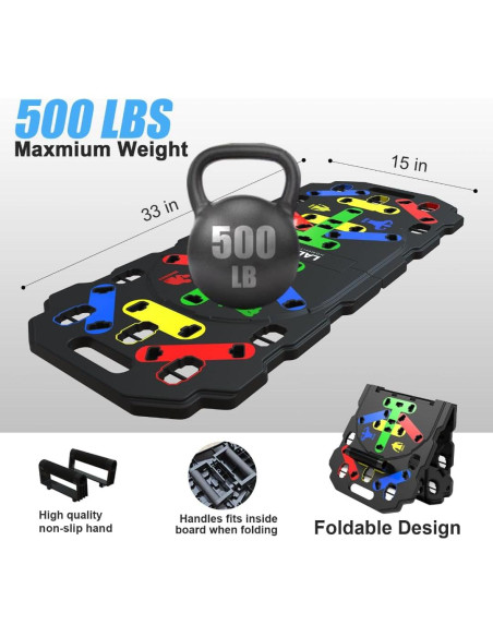 Tabla de Entrenamiento Plegable LALAHIGH para Flexiones 300kg
