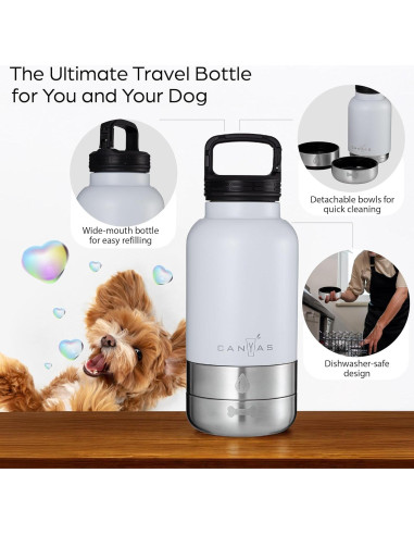 Botella de Agua Portátil para Perros CANYAS 0.95 L Aislada