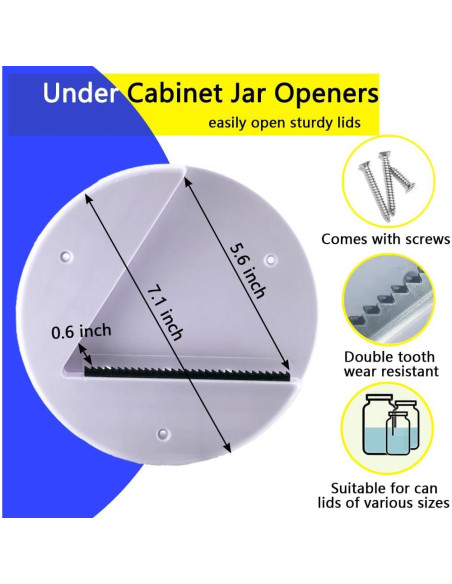 Abridor de tarros bajo el gabinete Liaogo - Blanco, fácil de usar