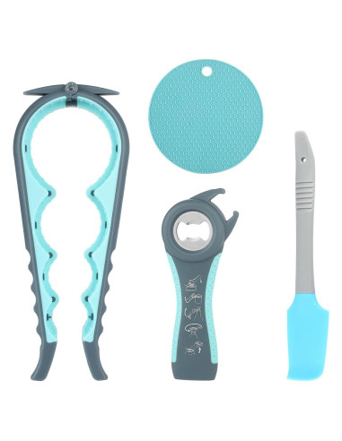 Abrebotellas 5 en 1 Amroicus para Manos Débiles - Azul