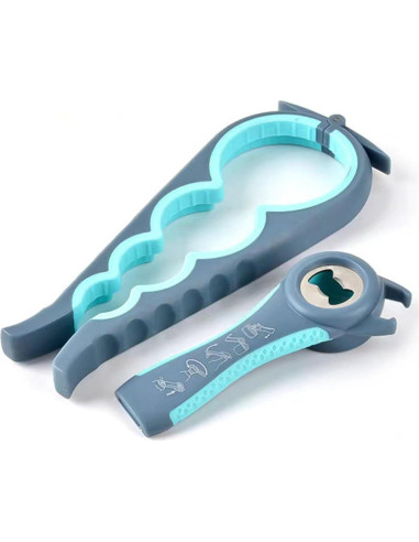 Abrebotellas 5 en 1 Amroicus para Manos Débiles - Azul