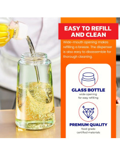 Pulverizador de Aceite KRAFTMAN 470ml Vidrio 2-en-1 Cocina 2