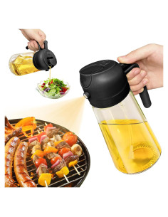 Dispensador de Aceite 2 en 1 Kaemi 470ml Pulverizador Cocina