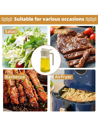 Rociador de Aceite Kimilx 600ml de Vidrio para Cocinar