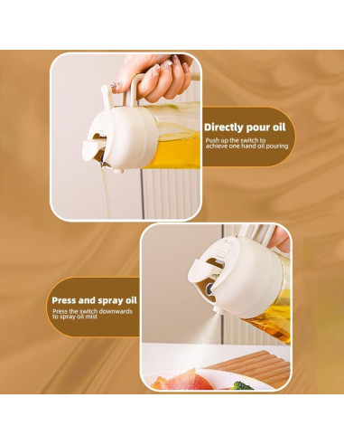 Rociador de Aceite Kimilx 600ml de Vidrio para Cocinar