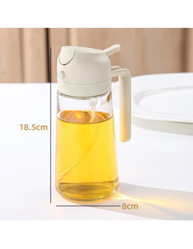 Rociador de Aceite Kimilx 600ml de Vidrio para Cocinar