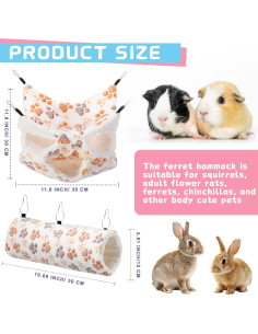 Juego de Hamacas y Túneles para Hurones GliCraft 6 Piezas 2