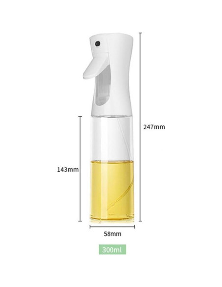 Botella de Spray de Aceite HiKin 300ml Tipo Presión Blanca
