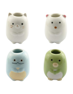 Soporte de Cepillo de Dientes Cerámica Tegg 4 Piezas Animales