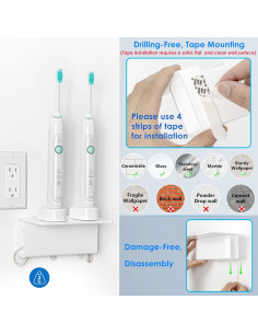 Soporte de Cepillo de Dientes Eléctrico OAPRIRE Blanco Montado en Pared 2
