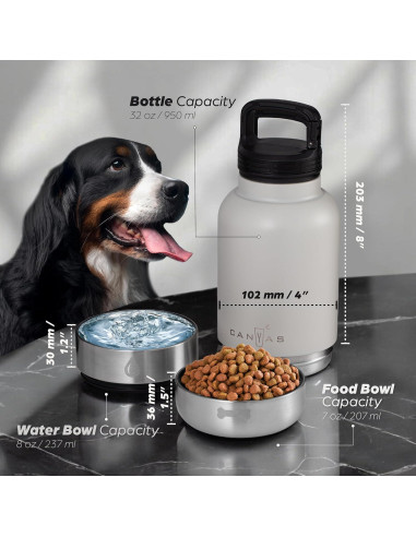 Botella de Agua Portátil para Perros CANYAS 0.95 L Aislada