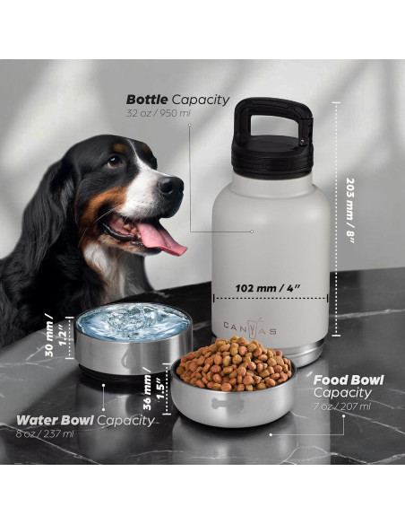 Botella de Agua Portátil para Perros CANYAS 0.95 L Aislada