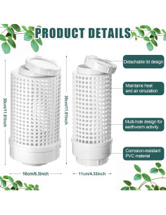 Contenedor de Compostaje Blosssound 4 Pcs PVC Jardín 30x16cm 2