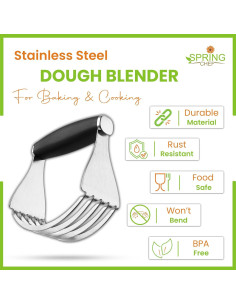 Cortador de Masa XL Spring Chef Acero Inoxidable Negro 2