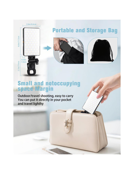 Luz LED para Selfie Auriani AUR-3IN1-FL 3000mAh 3 Modos