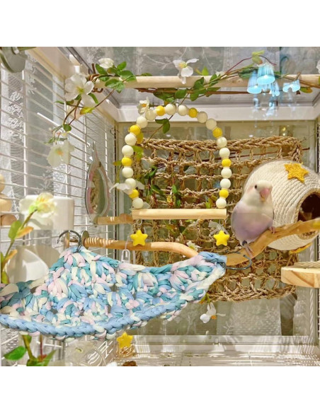 Red de Cuerda de Escalada Colorida NITCAN 30x20cm para Aves y Mascotas