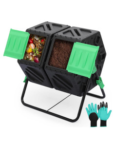 Compostador Exterior Athena 34 Galones Doble Cámara Verde