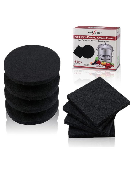 Filtros de Carbón Activado RED FACTOR 8 Pack para Compostaje