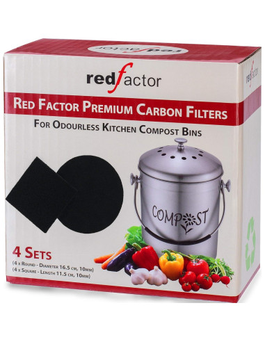 Filtros de Carbón Activado RED FACTOR 8 Pack para Compostaje
