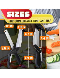 Tijeras de Cocina V TOWER 2 en 1 con Tabla de Cortar 24 cm 2