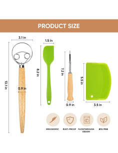 Kit de Batidor de Masa Danés Hovshelf - Acero Inoxidable 2