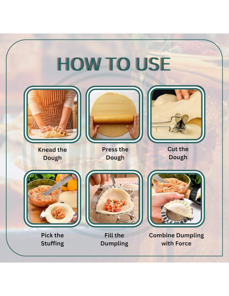 Kit de Hacer Dumplings AMGOYA Acero Inoxidable 7 Piezas