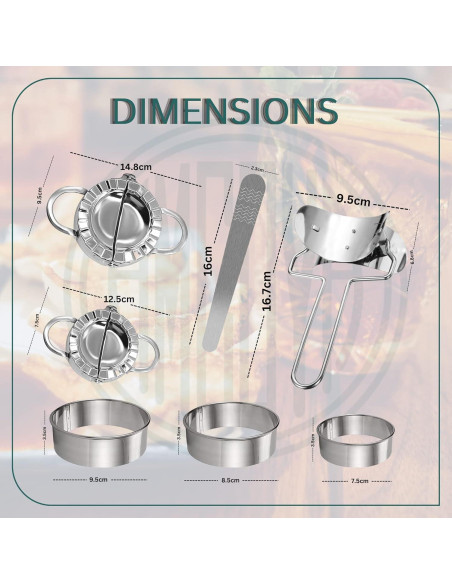 Kit de Hacer Dumplings AMGOYA Acero Inoxidable 7 Piezas