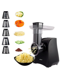 Cortadora Eléctrica ASLATT Rallador de Queso 150W 5 Accesorios