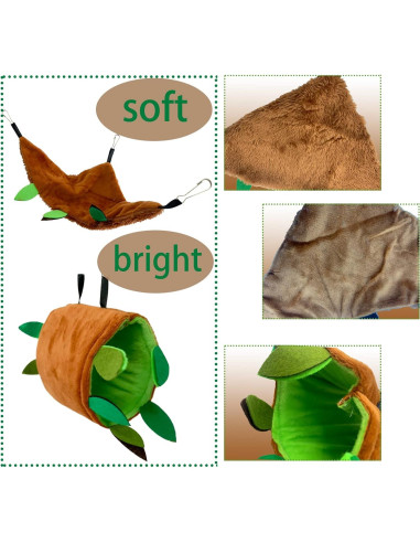 Hamaca para Hámster MUYG, Conjunto de 5 Piezas, Marrón