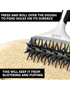 Rodillo Docker para Masa de Pizza Orblue - 21.34 cm, Negro 2