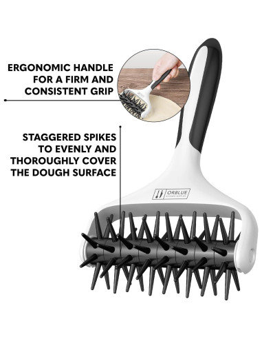 Rodillo Docker para Masa de Pizza Orblue - 21.34 cm, Negro