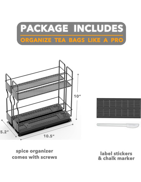 Organizador de Especias SpaceAid con 2 Cajones Deslizantes