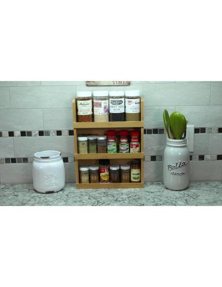 Estante de Especias de Madera de Bambú Lipper 8840 3 Niveles