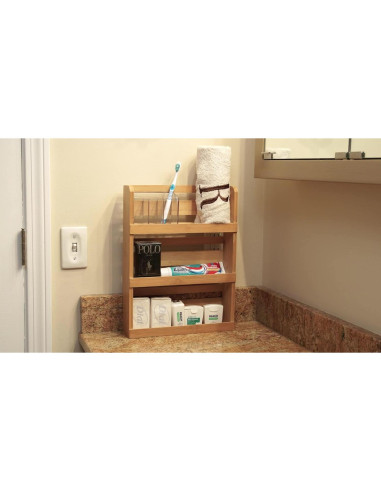 Estante de Especias de Madera de Bambú Lipper 8840 3 Niveles