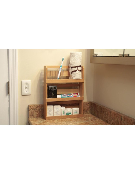 Estante de Especias de Madera de Bambú Lipper 8840 3 Niveles