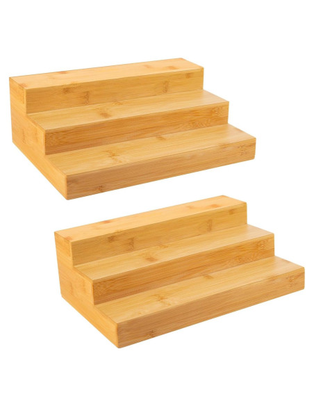 Organizador de Especias de Bambú MillTu - Estante Escalonado 3 Niveles