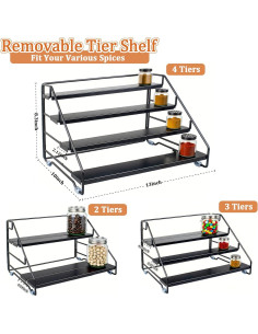 Organizador de Especias 4 Niveles AVMDOM Ajustable Negro 2