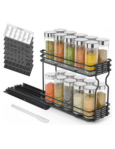 Organizador de Especias SpaceAid 2 Niveles 11.43 cm Negro