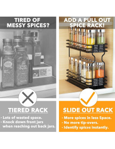 Organizador de Especias SpaceAid 2 Niveles 11.43 cm Negro 2