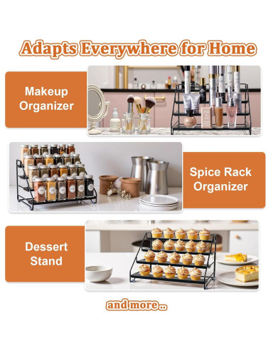 Organizador de Especias 4 Niveles AVMDOM Ajustable Negro