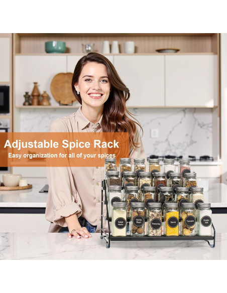 Organizador de Especias 4 Niveles AVMDOM Ajustable Negro