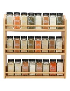 Estante de Especias Thalomely de 3 Niveles en Bambú Natural