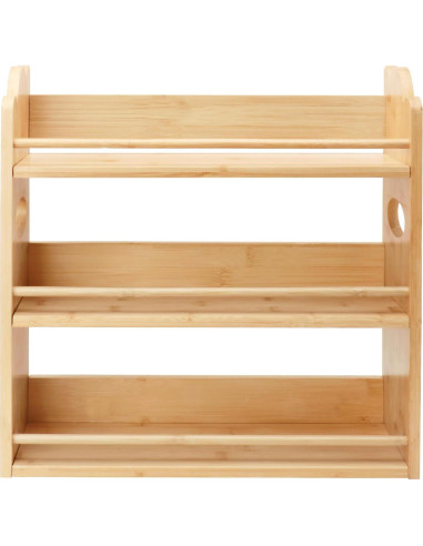 Estante de Especias Thalomely de 3 Niveles en Bambú Natural