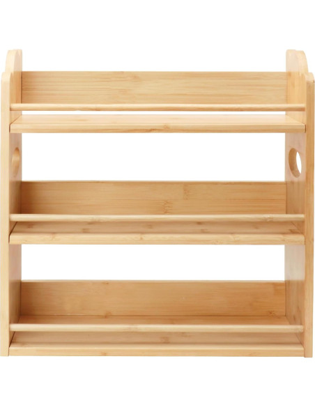 Estante de Especias Thalomely de 3 Niveles en Bambú Natural