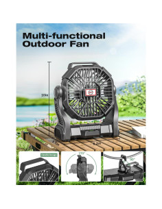 Ventilador de Camping AEscod X23 Portátil 20000mAh LED 270 2