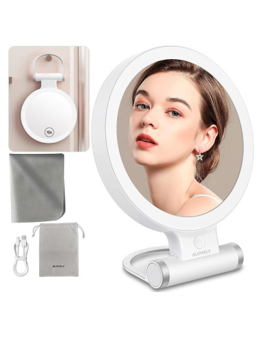 Espejo de Aumento Alovely LED 1X/10X con Luz Regulable
