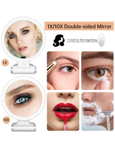 Espejo de Aumento Alovely LED 1X/10X con Luz Regulable 2