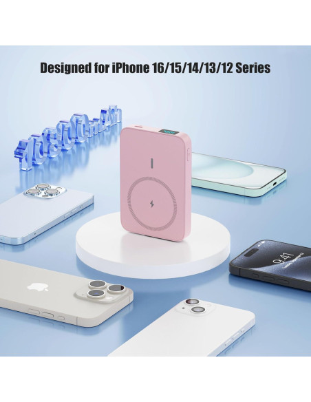 Cargador Portátil Magnético 10800mAh Inalámbrico 25W USB-C