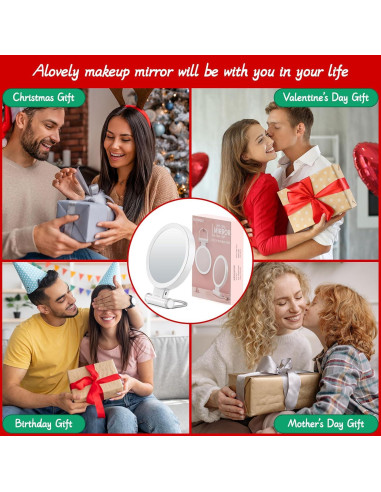 Espejo de Aumento Alovely LED 1X/10X con Luz Regulable