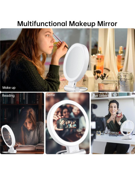 Espejo de Aumento Alovely LED 1X/10X con Luz Regulable